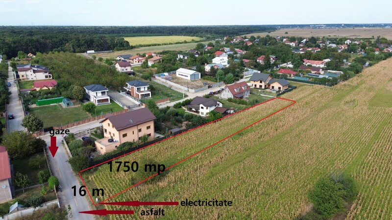 Teren pregatit pentru constructie, toate utilitatile, 1.750 mp. Negociabil.